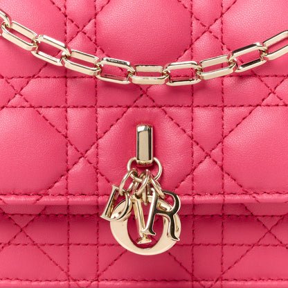 Christian Dior Lambskin Cannage Mini My Dior Top Handle Clutch Dark Pink 8 of 10