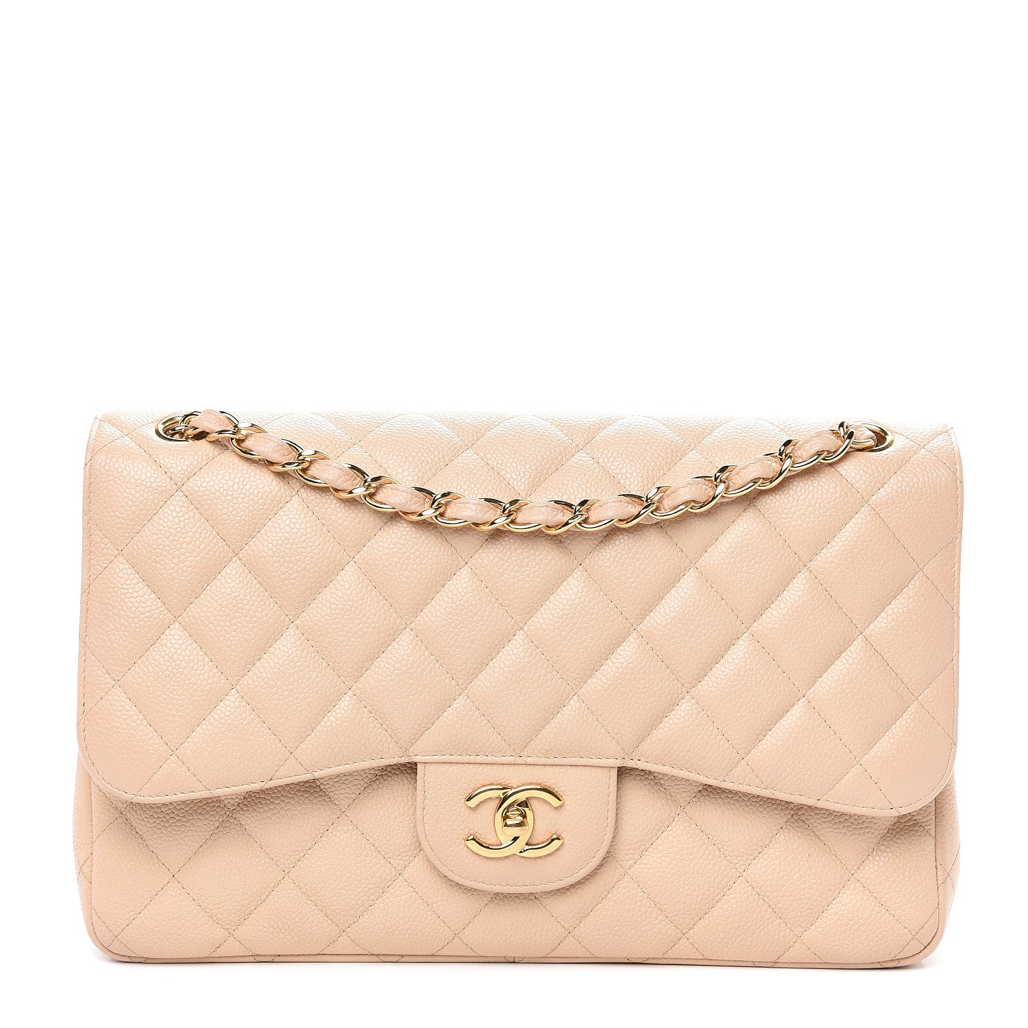 Chanel Caviar Quilted Jumbo Double Flap Beige Clair 1 of 11