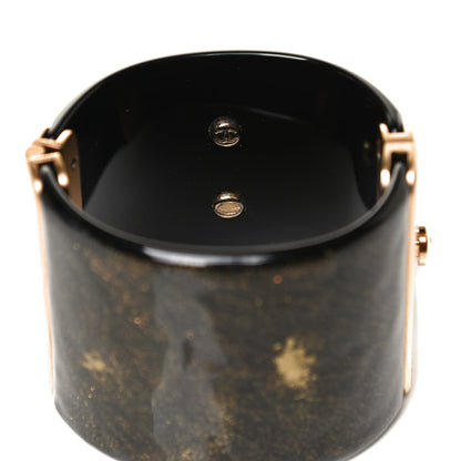 Chanel Resin Crystal CC Cuff Black Bronze 5 of 5