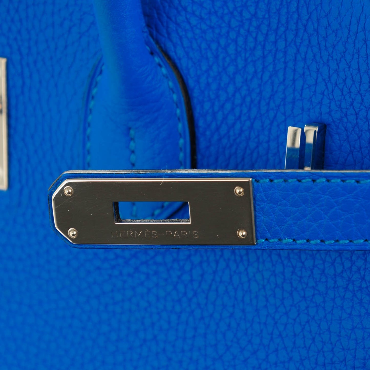 Taurillon Clemence Birkin 35 Bleu Hydra