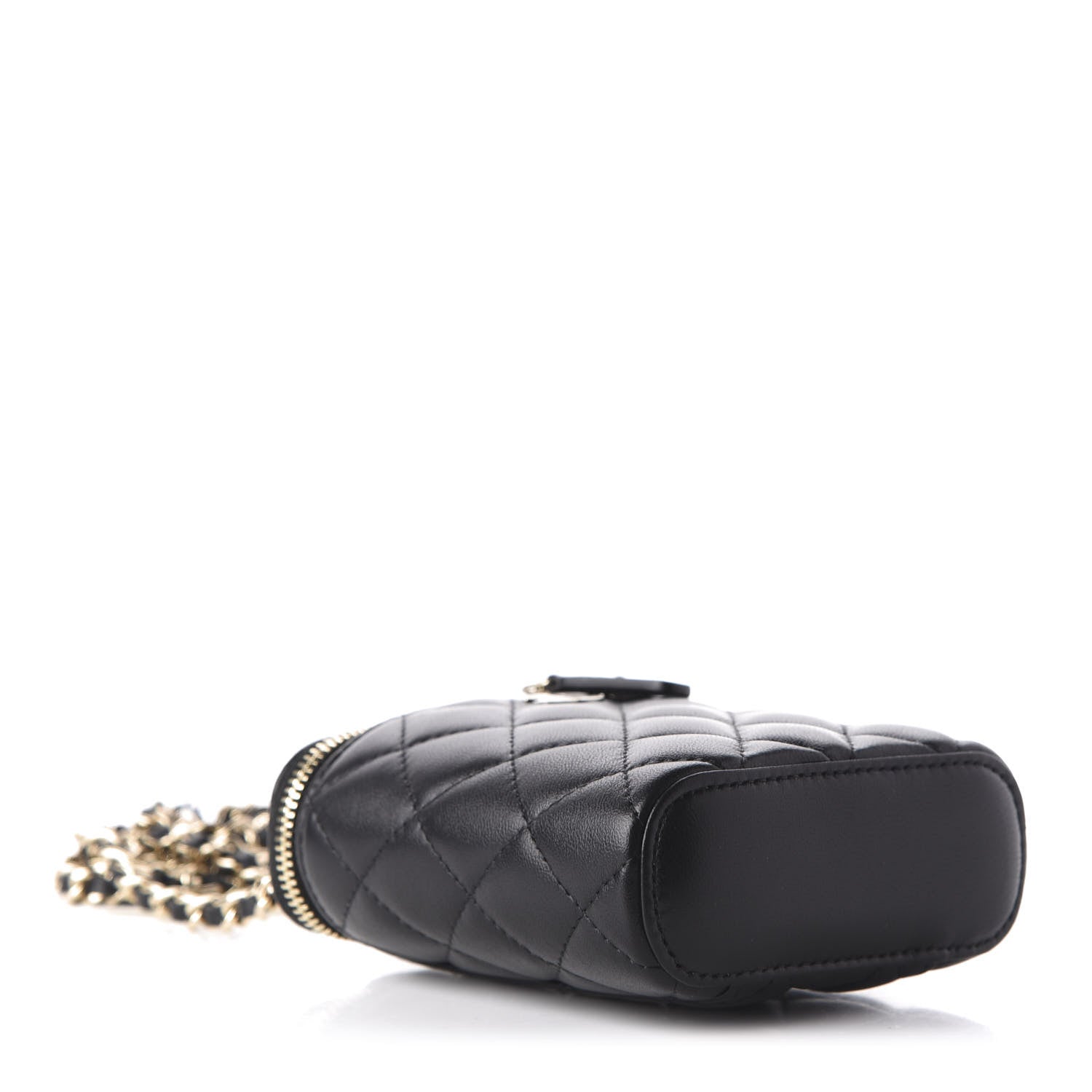 Chanel Lambskin Quilted Small Vertical Coco Beauty Vanity Case With Chain Black 4 of 10