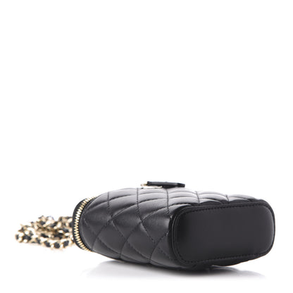 Chanel Lambskin Quilted Small Vertical Coco Beauty Vanity Case With Chain Black 4 of 10