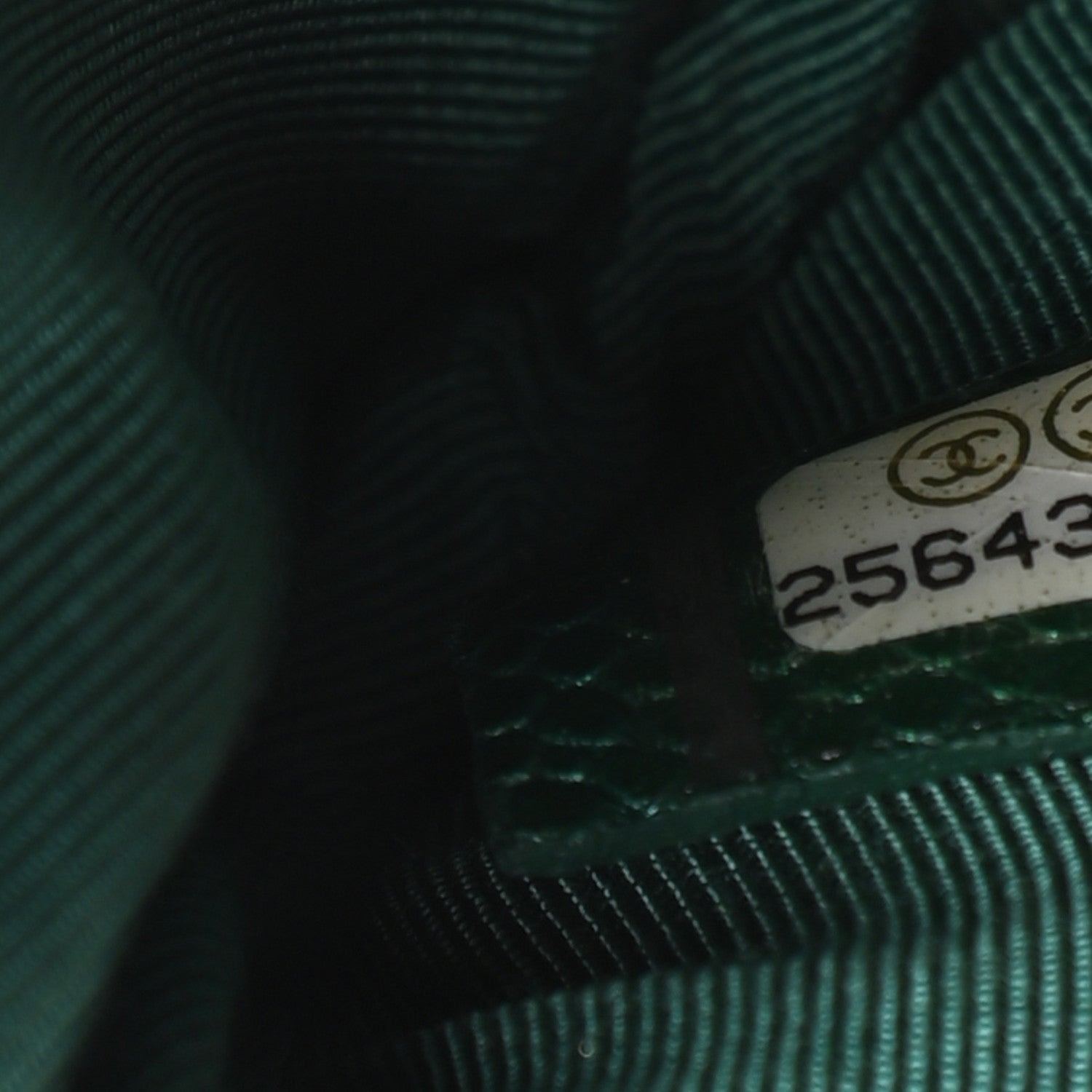 Chanel Metallic Caviar Quilted Small Cosmetic Case Green 7 of 8