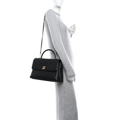 Chanel Caviar Quilted Medium Coco Handle Flap Black 2 of 11