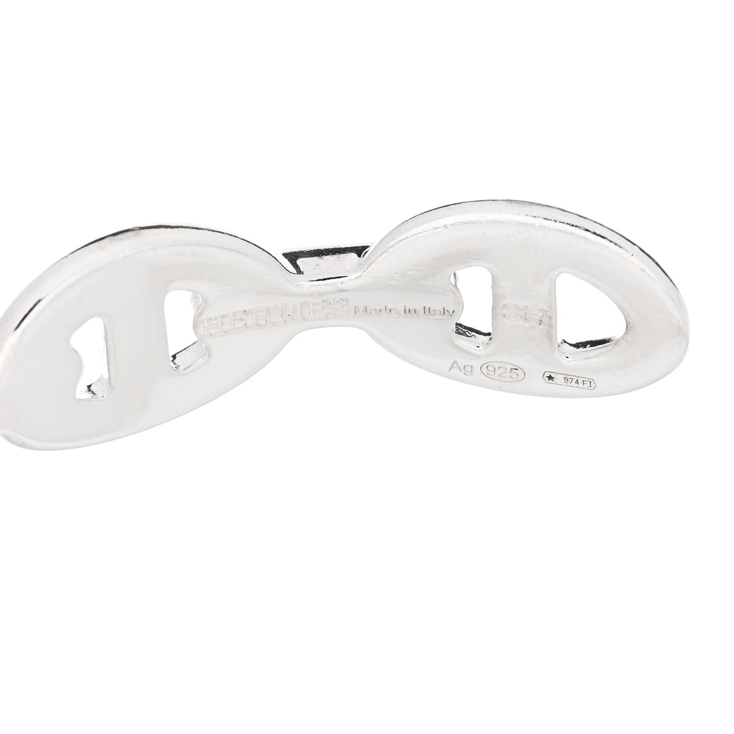 Sterling Silver MM Chaine d'Ancre Enchainee Cuff Bracelet SH