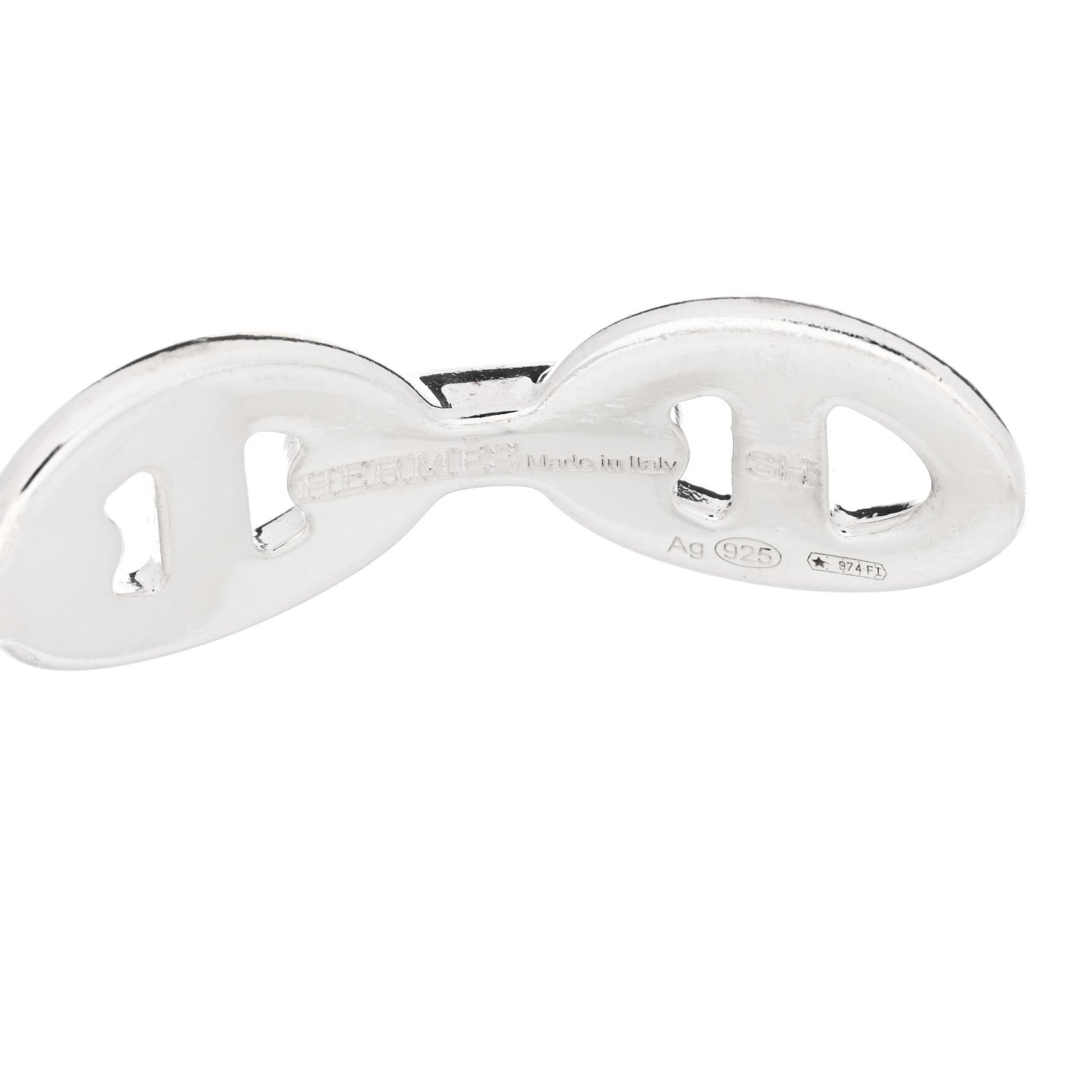 Hermes Sterling Silver MM Chaine d'Ancre Enchainee Cuff Bracelet SH 4 of 4