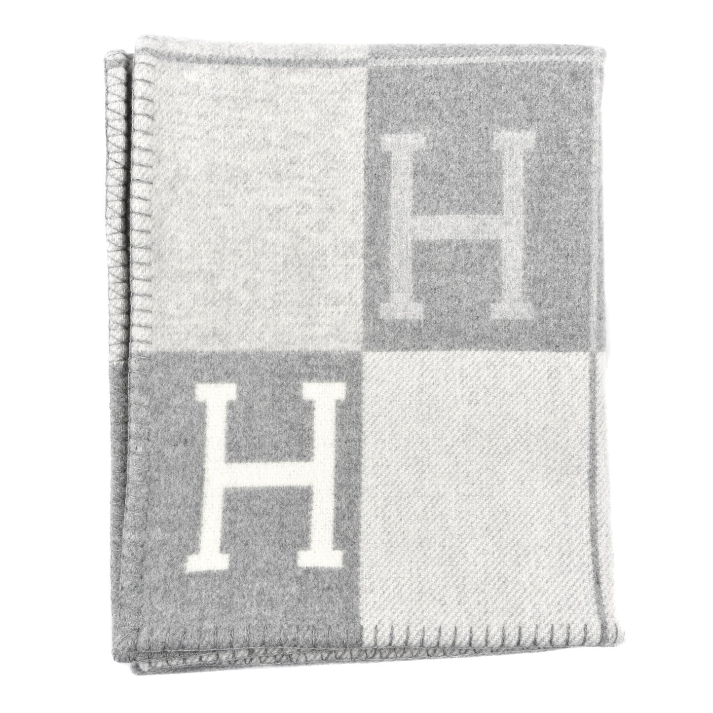 Wool Cashmere Avalon III Blanket Ecru Gris Clair