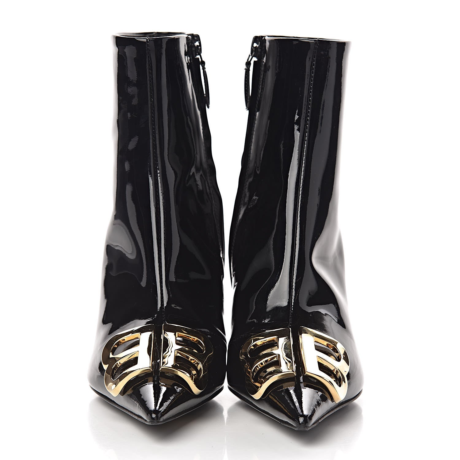 Balenciaga Patent BB Pointy Toe Ankle Booties 36.5 Black 2 of 11
