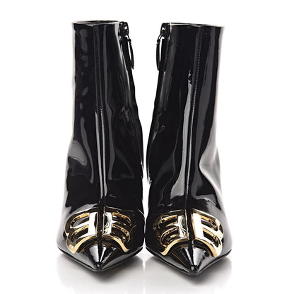 Balenciaga Patent BB Pointy Toe Ankle Booties 36.5 Black 2 of 11