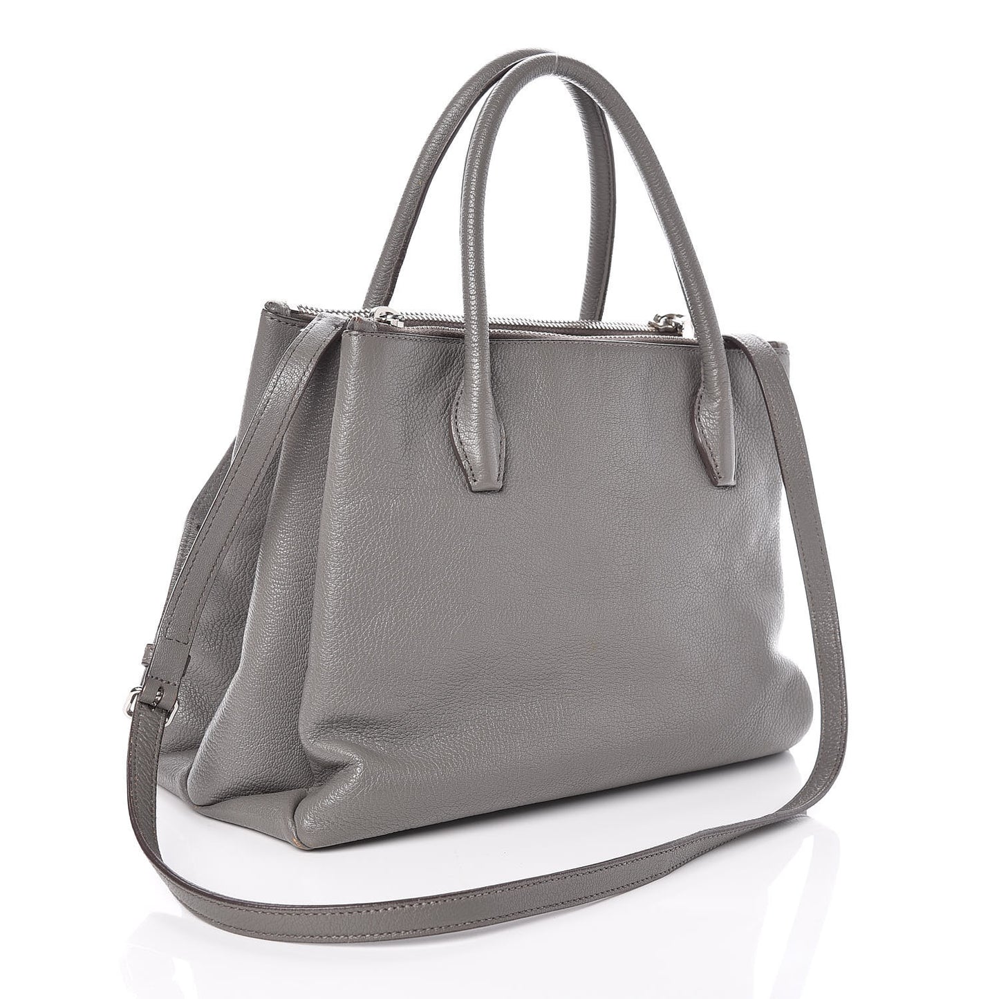 Goatskin Madras Top Handle Double Zip Tote Argilla