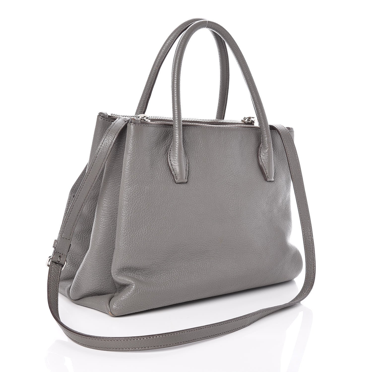 Miu Miu Goatskin Madras Top Handle Double Zip Tote Argilla 3 of 11