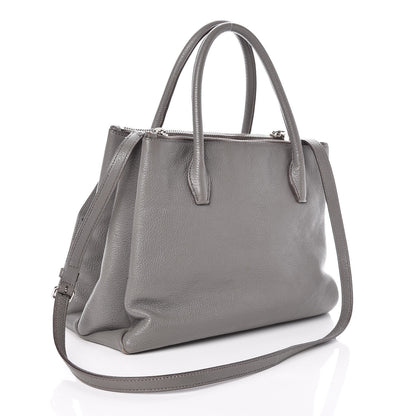 Miu Miu Goatskin Madras Top Handle Double Zip Tote Argilla 3 of 11