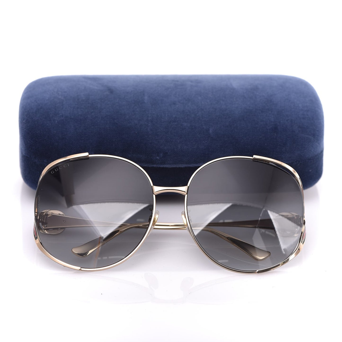 Metal Oversized Round Frame GG0225S Sunglasses Silver