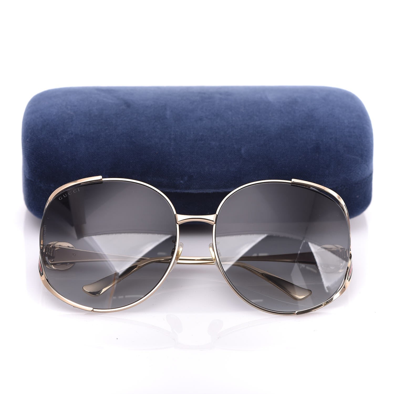 Gucci Metal Oversized Round Frame GG0225S Sunglasses Silver 8 of 8