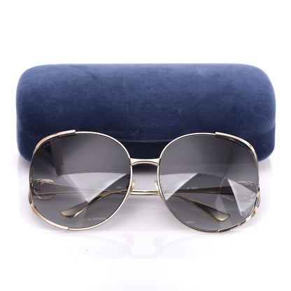 Gucci Metal Oversized Round Frame GG0225S Sunglasses Silver 8 of 8