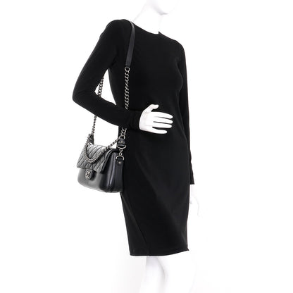 Chanel Calfskin Quilted Large Rock My Shoulder Flap Black 2 of 9