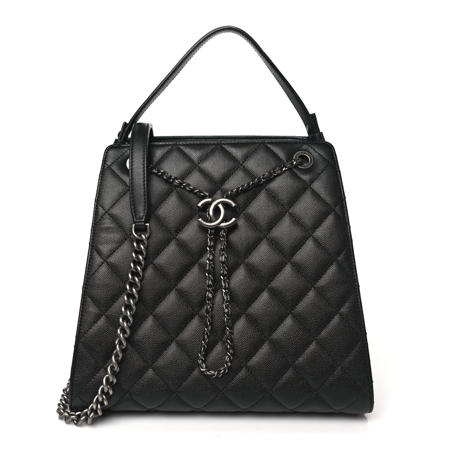 Chanel Caviar Quilted Medium CC Bucket Bag Black 1 of 16
