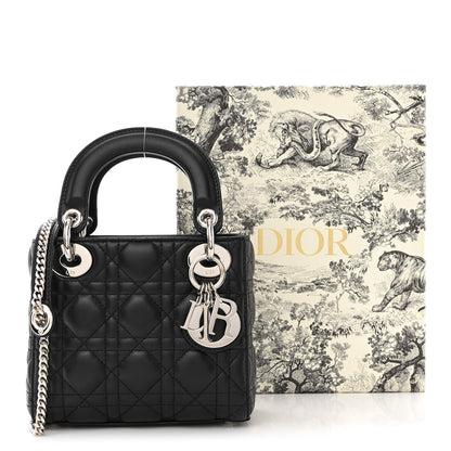 Christian Dior Lambskin Cannage Mini Lady Dior Black 12 of 12