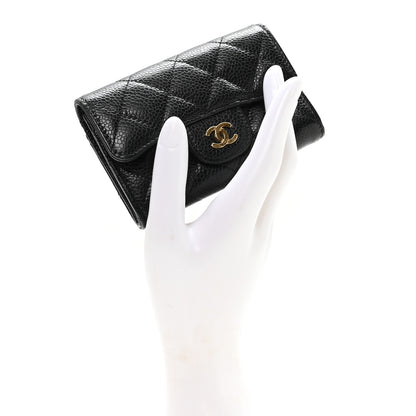 Chanel Caviar Quilted Flap Card Holder Wallet Black 2 of 9