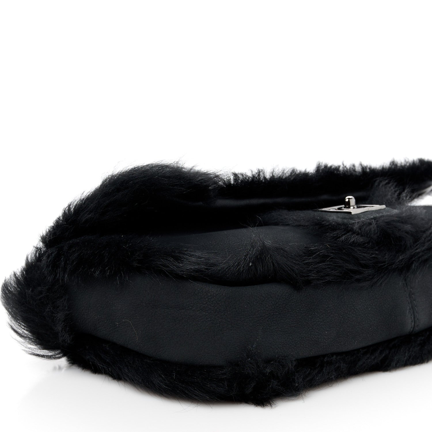 Chanel Suede Fur Quilted Flap Black 10 of 11