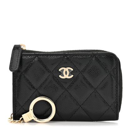 Chanel Caviar Quilted Zipped Key Holder Case Black 1 of 8