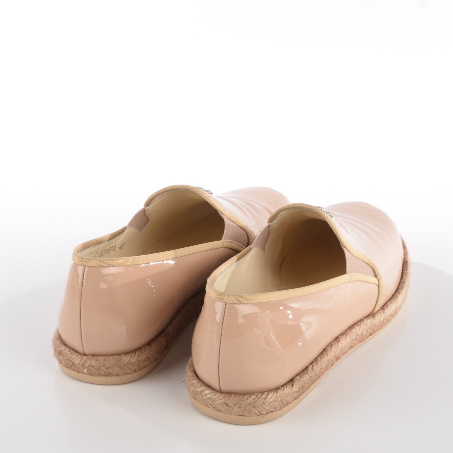 Chanel Patent CC Loafers Espadrille 40 Beige 4 of 9