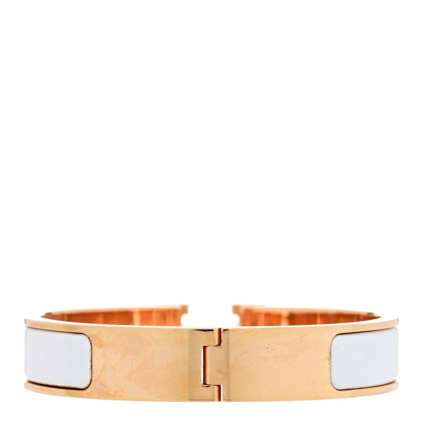 Enamel Narrow Clic Clac H Bracelet PM White