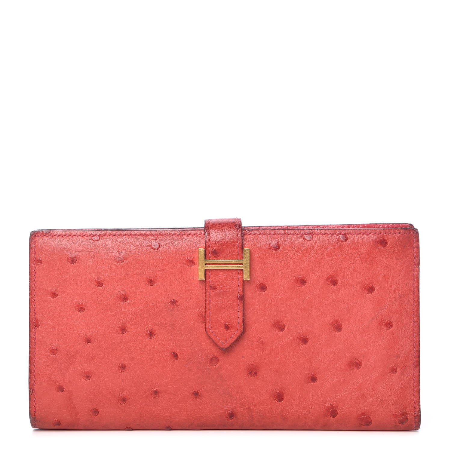Hermes Ostrich Bearn Wallet Bougainvillea 1 of 7