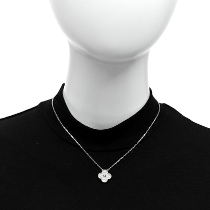 Van Cleef & Arpels 18K White Gold Diamond Vintage Alhambra Pendant Necklace 2 of 5