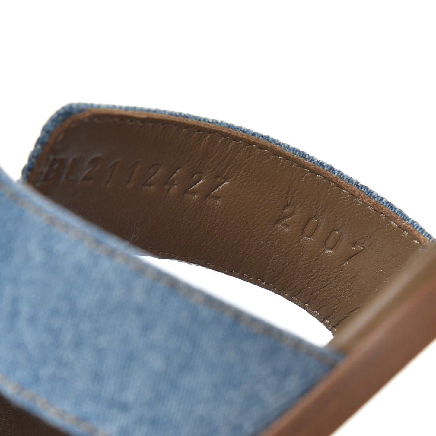 Denim Canvas Oran Sandals 37.5 Bleu Clair