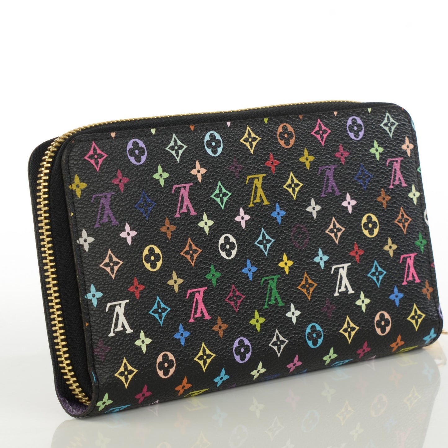 Monogram Multicolor Zippy Wallet Black Violet