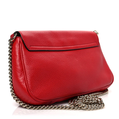Gucci Pebbled Calfskin Medium Soho Flap Crossbody Tabasco Red 3 of 8