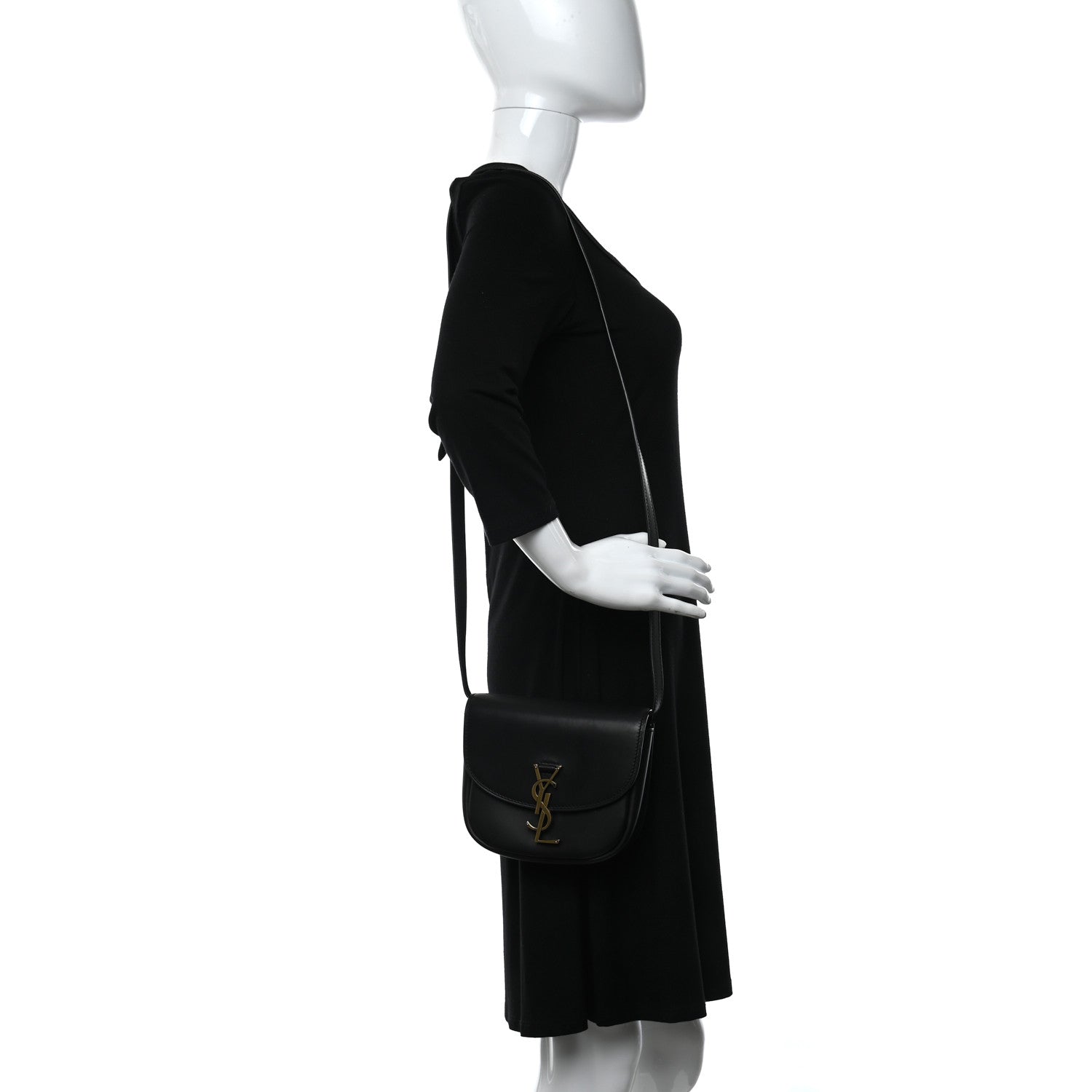 Saint Laurent Smooth Calfskin Classic Monogram Small Kaia Satchel Black 2 of 12