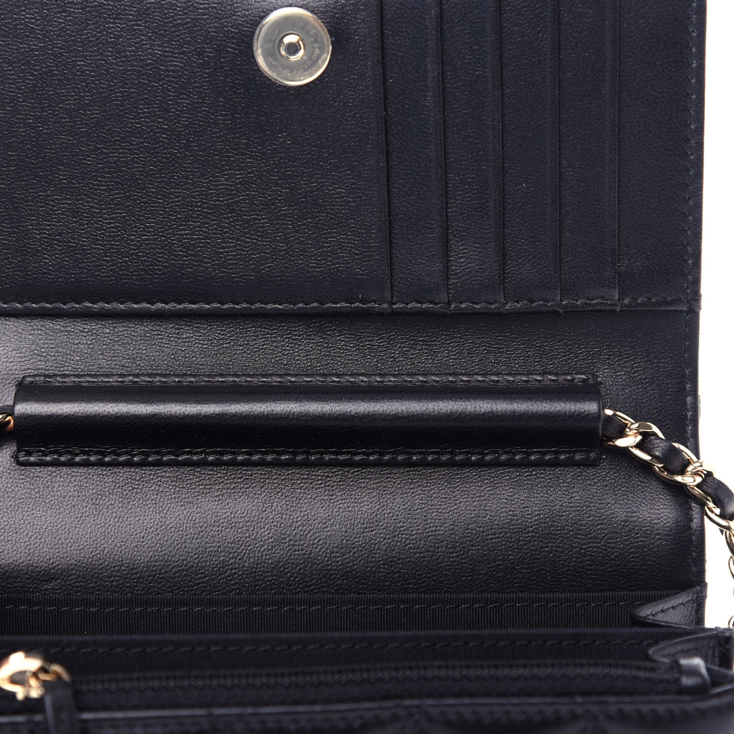 Chanel Lambskin Quilted Mini Camellia Bow Wallet On Chain WOC Black 6 of 20