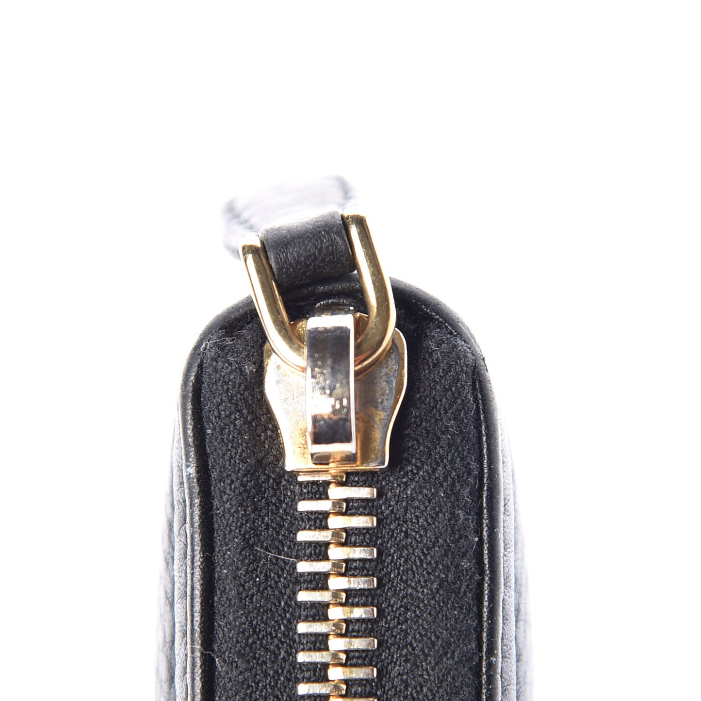 Vitello Daino Zip Around Wallet Black