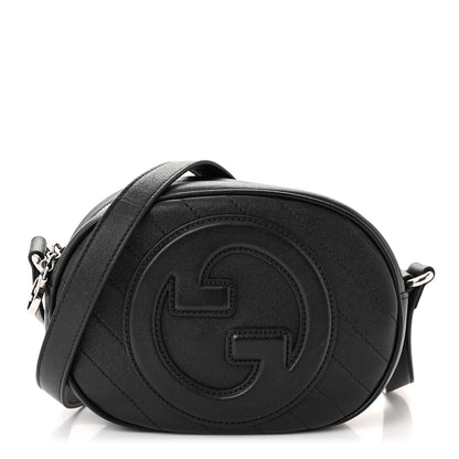Gucci Sakai Be Green Calfskin Diagonal Stitched Mini Blondie Shoulder Bag Black 1 of 10