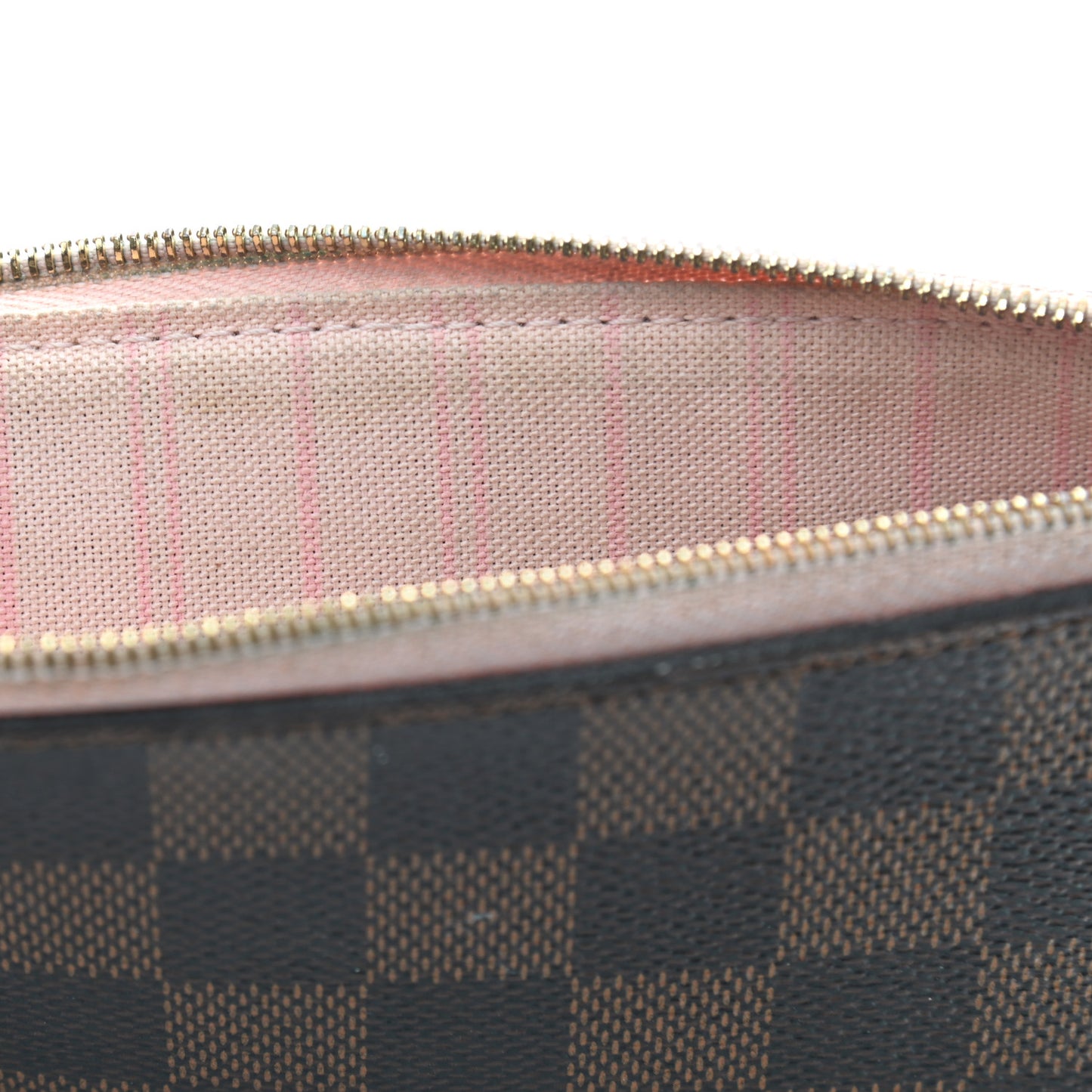 Damier Ebene Neverfull MM GM Pochette Rose Ballerine
