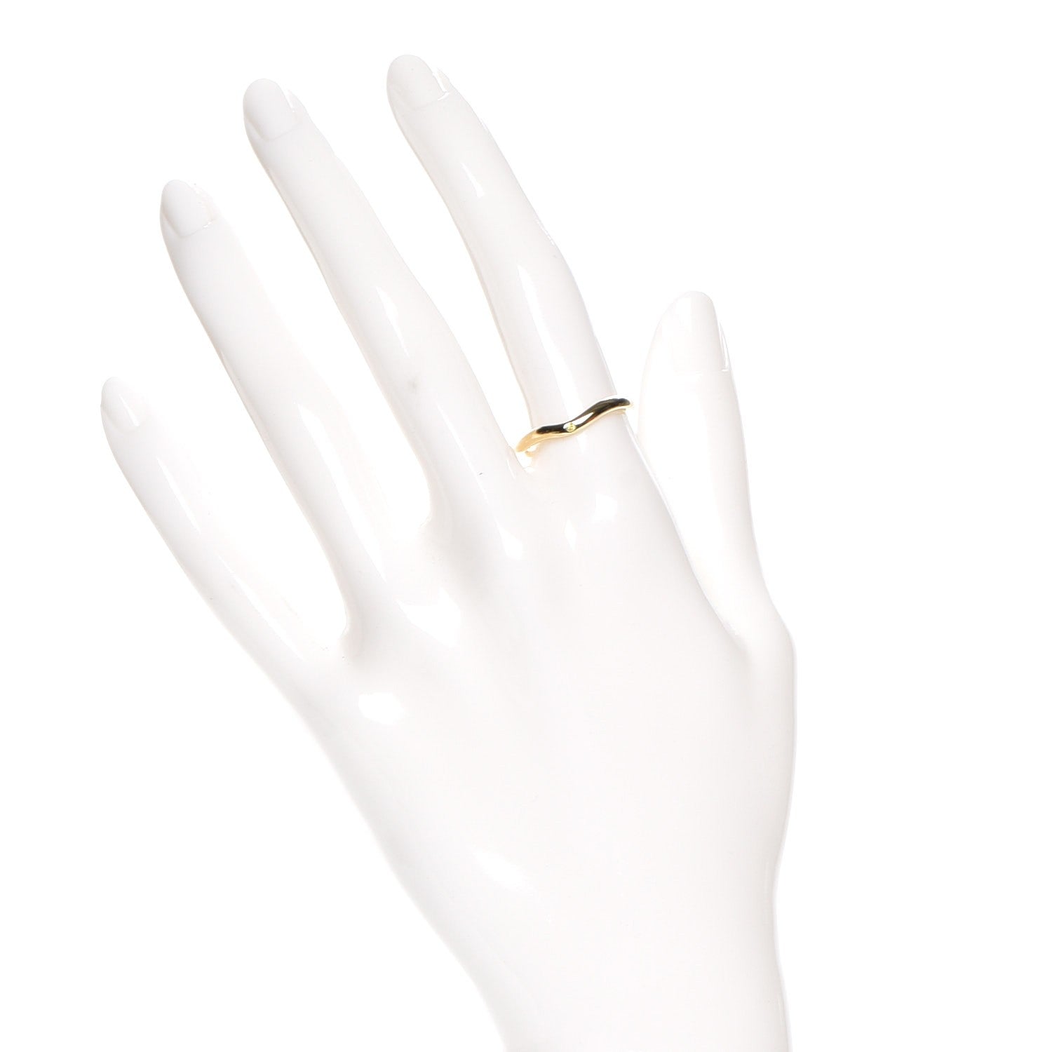 Tiffany 18K Yellow Gold Diamond Elsa Peretti Ring 6.5 2 of 6