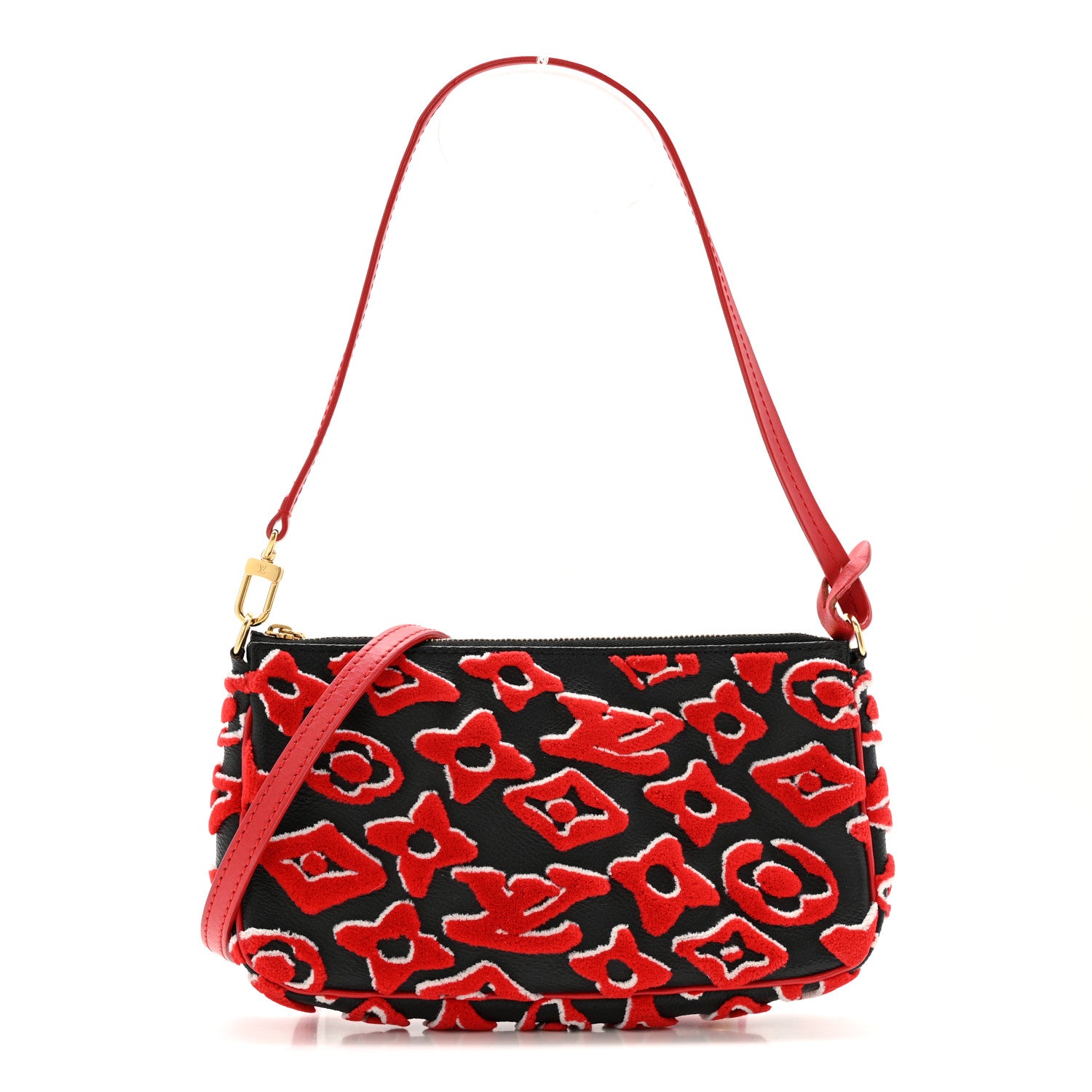 Louis Vuitton X UF Tufted Monogram Pochette Accessories Black Red 1 of 12