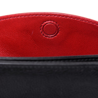 Prada Grained Calfskin Saffiano Robot Shoulder Bag Black Red 9 of 20