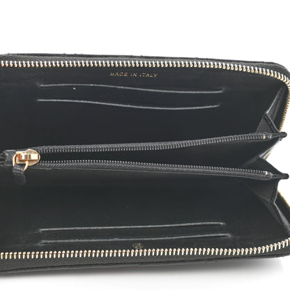 Chanel Lambskin Quilted Small Lucky Charms Zip Around Wallet Black 5 of 8