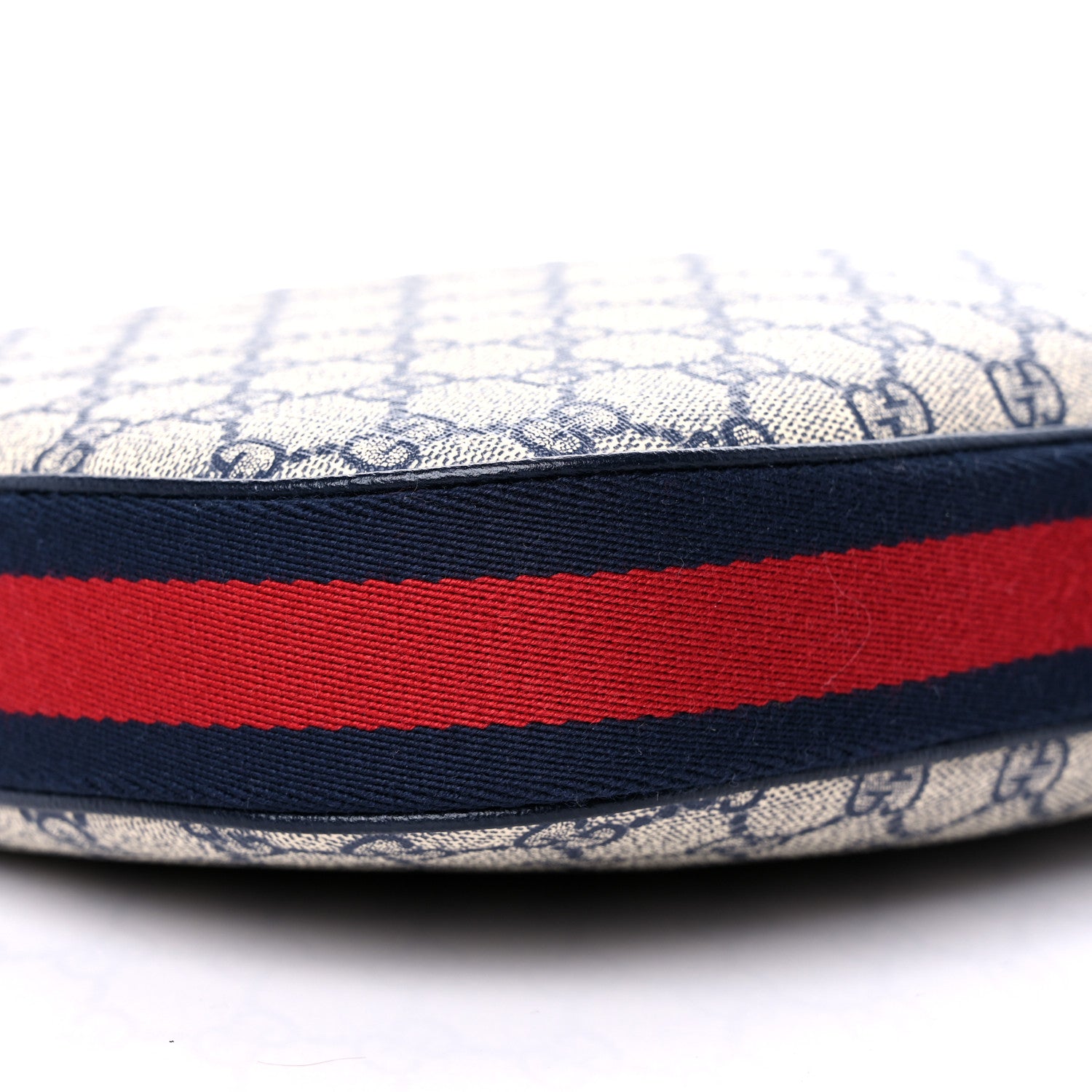 Gucci GG Supreme Monogram Textured Calfskin Web Large Attache Shoulder Bag Beige Blue 9 of 11
