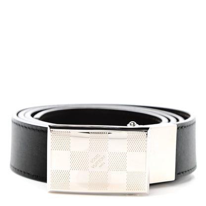 Louis Vuitton Calfskin 30mm Reversible Belt 95 38 Black Dark Brown 1 of 5