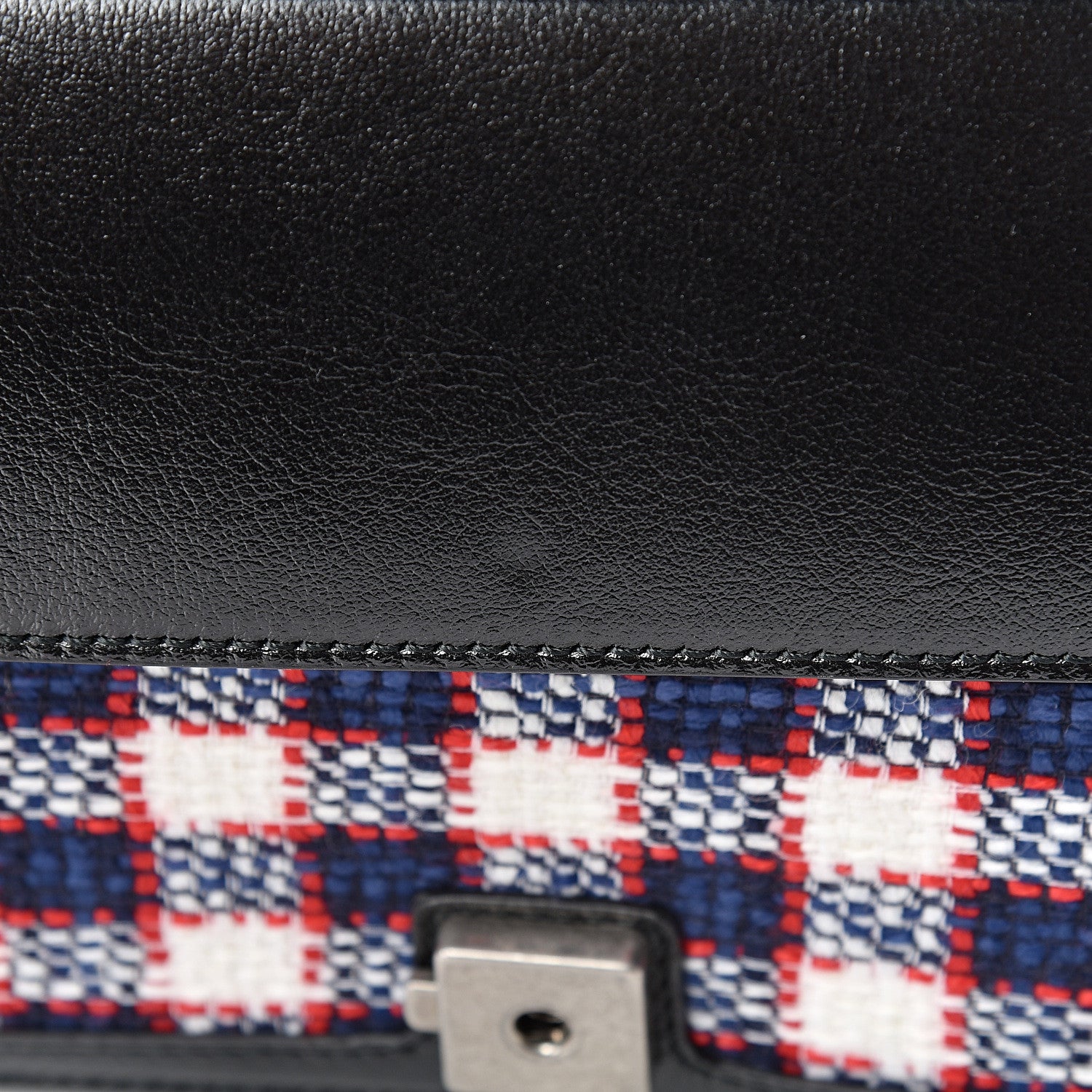 Gucci Vintage Tweed Check Small Dionysus Shoulder Bag White Hibiscus Red Marine 8 of 11
