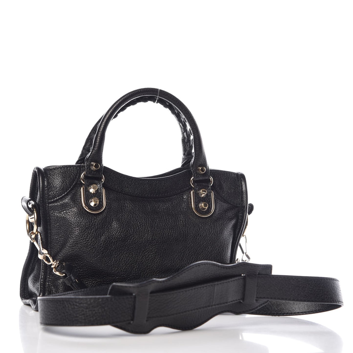 Chevre Gold Metallic Edge Hardware Mini City Black
