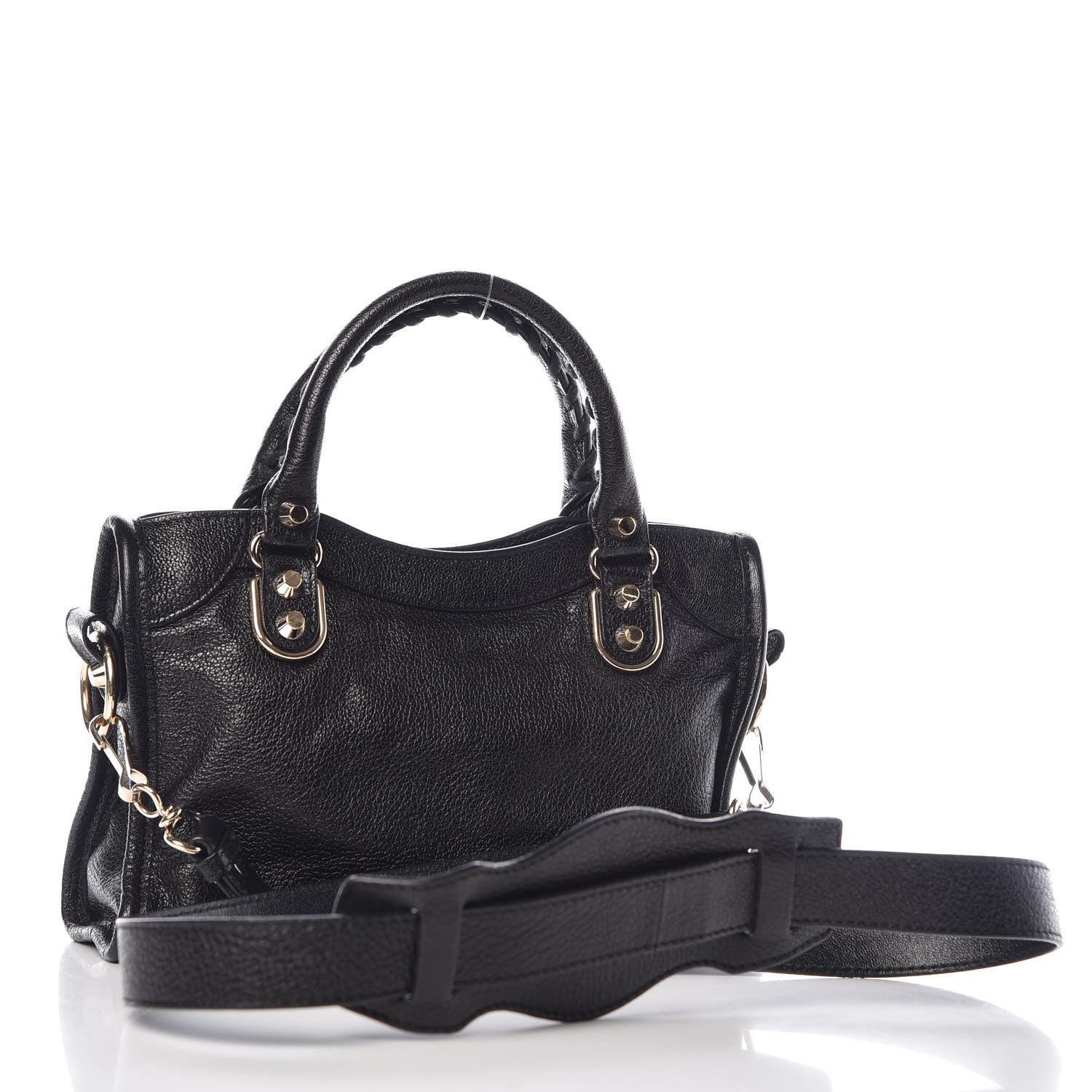 Balenciaga Chevre Gold Metallic Edge Hardware Mini City Black 4 of 12