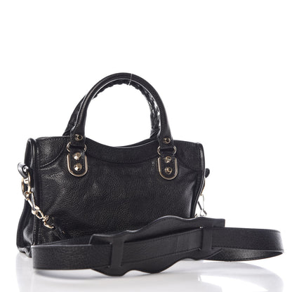 Balenciaga Chevre Gold Metallic Edge Hardware Mini City Black 4 of 12