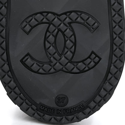 Chanel Caoutchouk CC High Boots 37 Burgundy Black 7 of 12