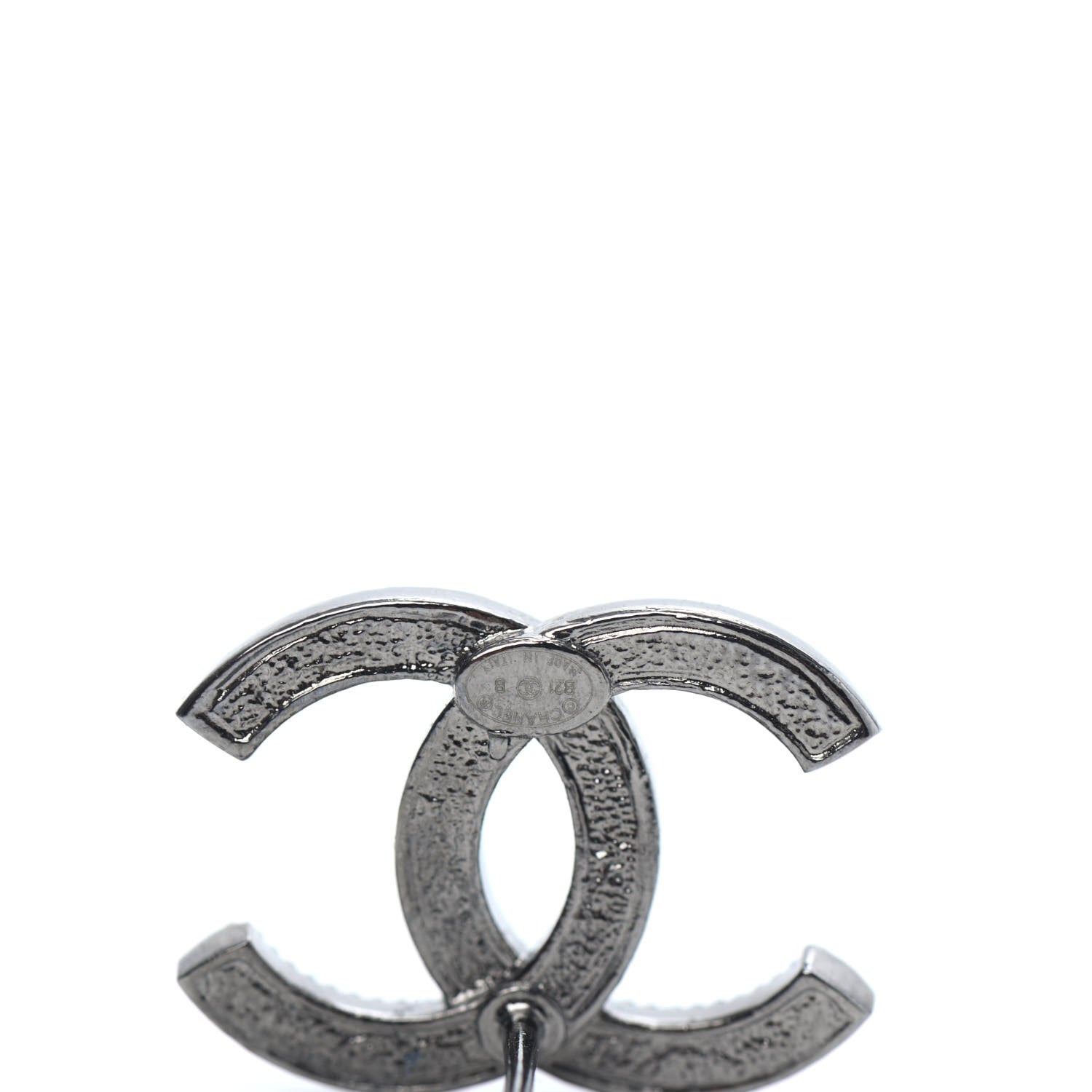 Chanel Ruthenium Crystal CC Earrings 4 of 4