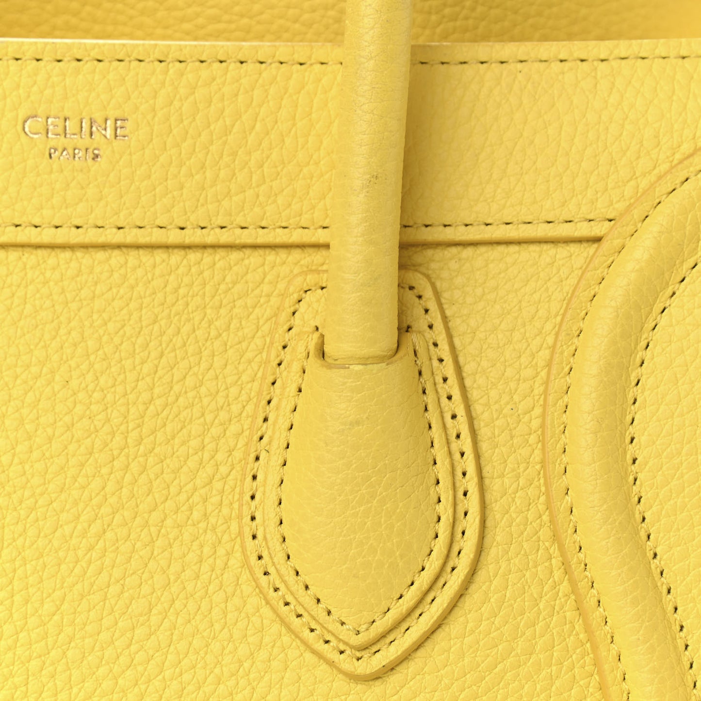 Drummed Calfskin Nano Luggage Citron